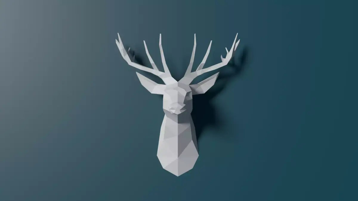 DEER HEAD LOW POLY 3D model
