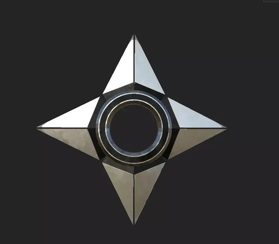Low-Poly Shuriken metal star Free low-poly 3D model