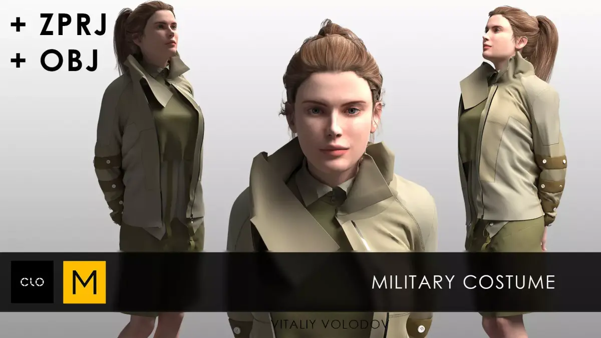 Military costume 3D model