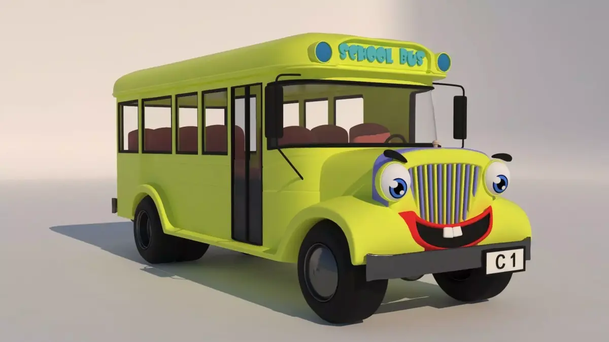 Cartoon school bus Low-poly 3D model purchase