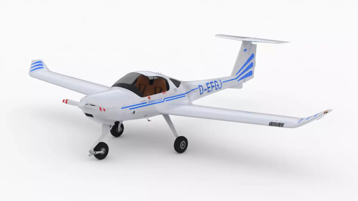 Aircraft Diamond DA20 EFGJ Low-poly 3D model