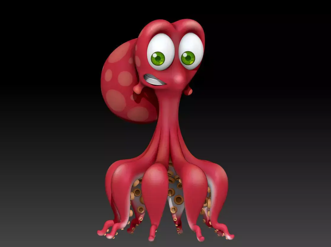 Octopus Cartoon 02 3D model purchase