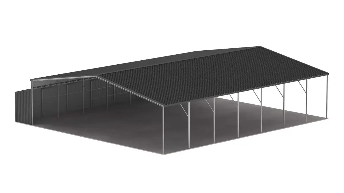 Easyhall Large Hay Shed Customizable Steel Storage 3D model