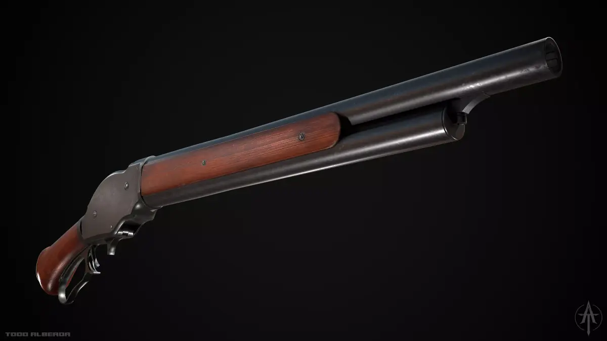 PBR Winchester Model 1887 - Low-poly 3D Model with 4K Textures Low-poly 3D model