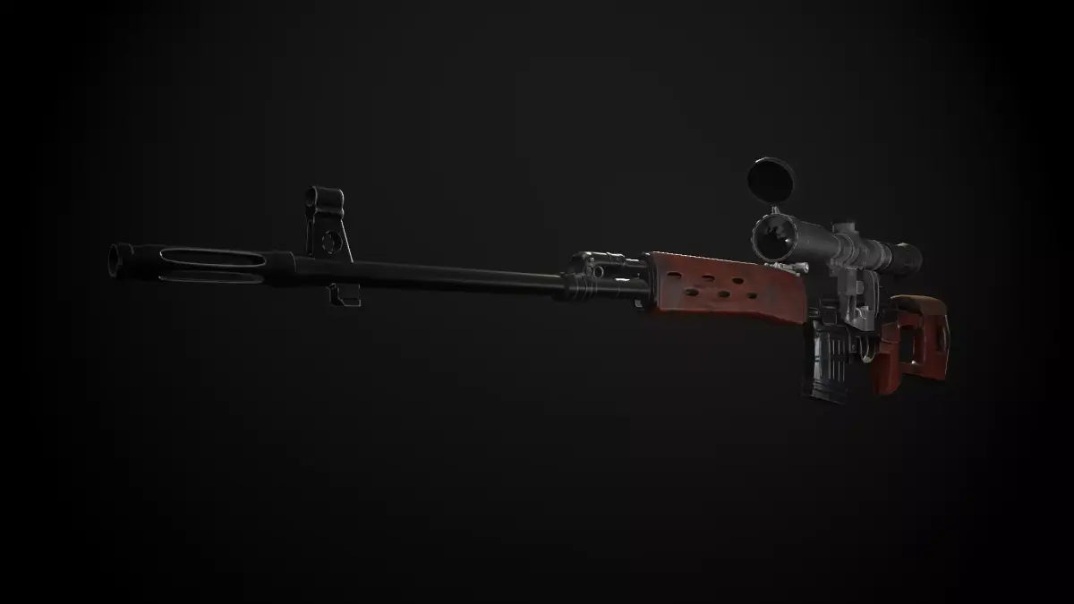 Dragunov Sniper Rifle Low-poly 3D model