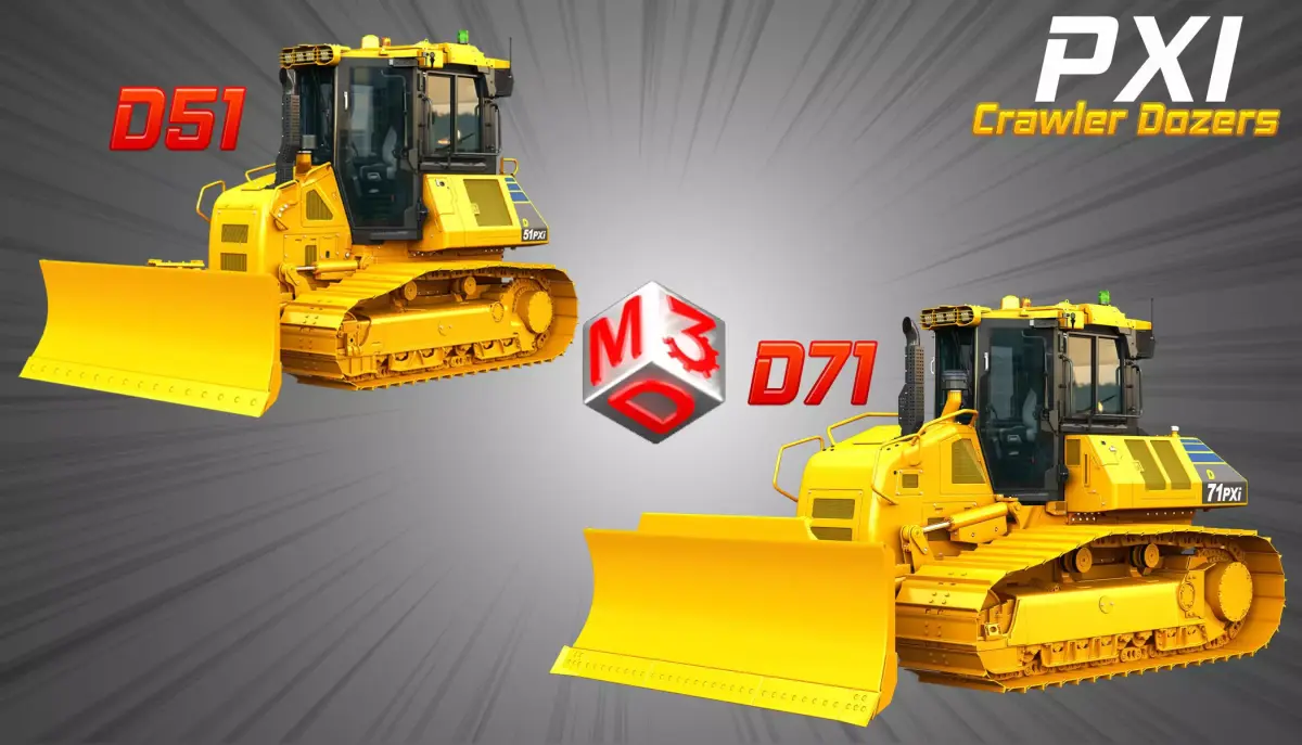 D51 - D71 PXi Dozers 2 in 1 3D Model Pack