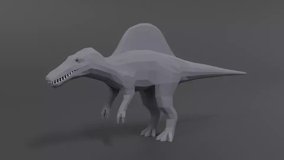 Low Poly Cartoon Spinosaurus Dinosaur Low-poly 3D model