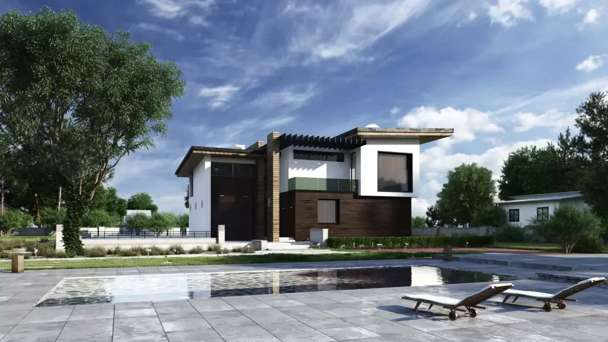 Private modern home 3D model