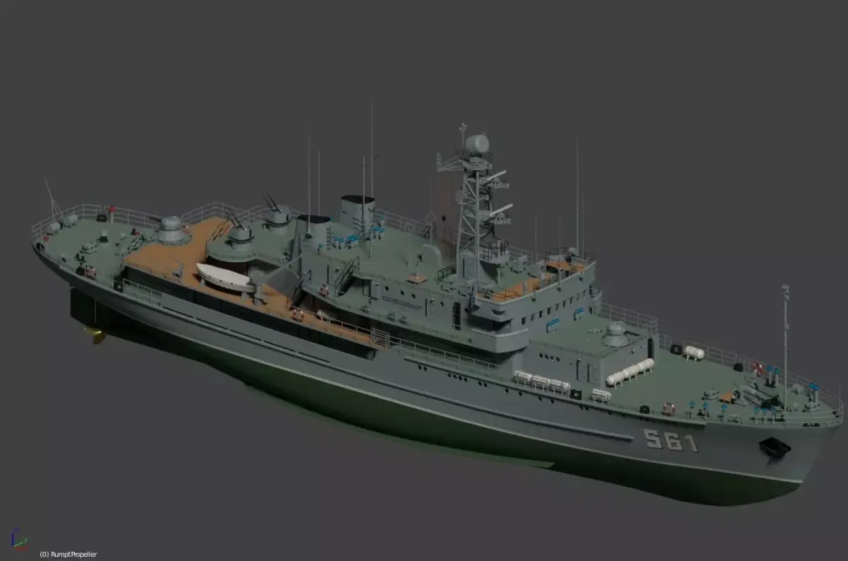 East Germany training ship S-61 NATO Moma class 3D model