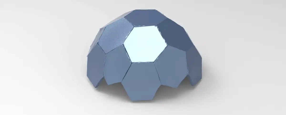 Dodecahedron Sci fi Orb Half Low-poly 3D model
