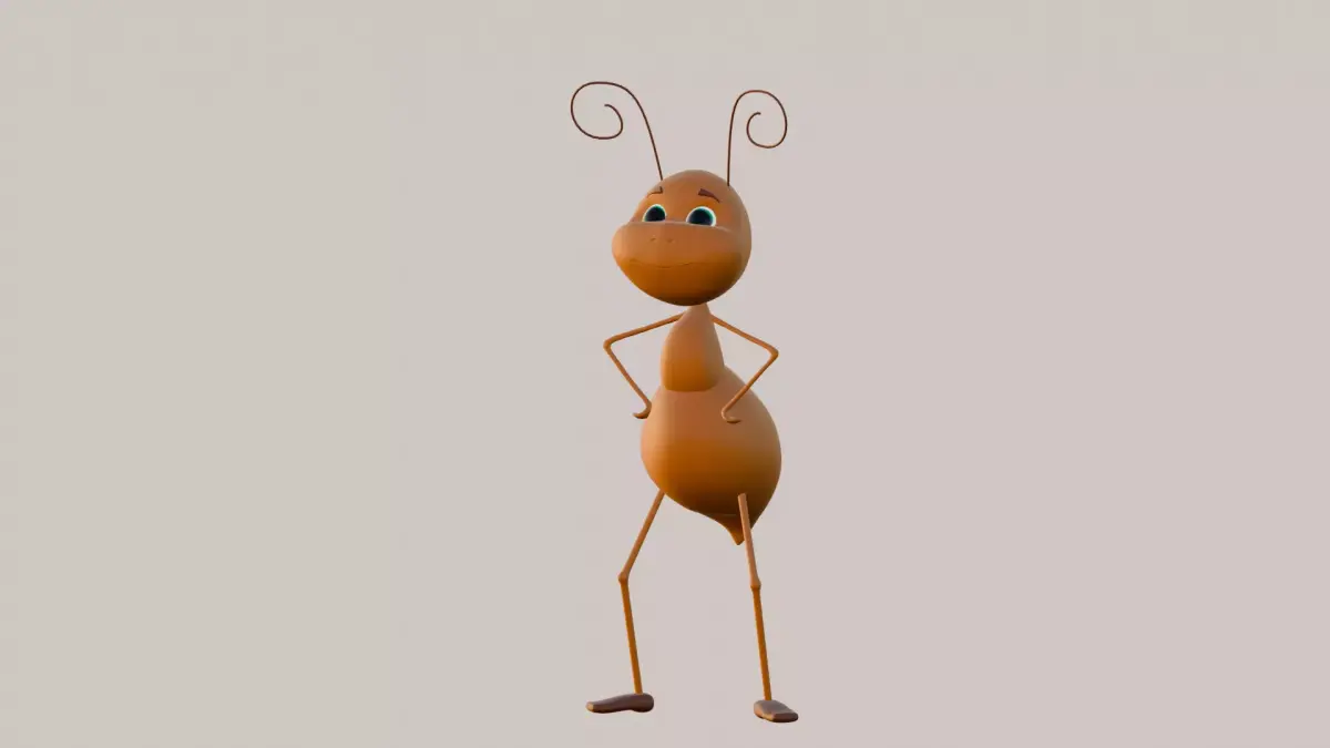 Ant character 3D model in cartoon style 3D model
