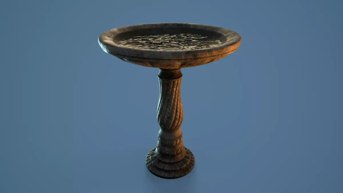 Birthbath bird bath Low-poly 3D model