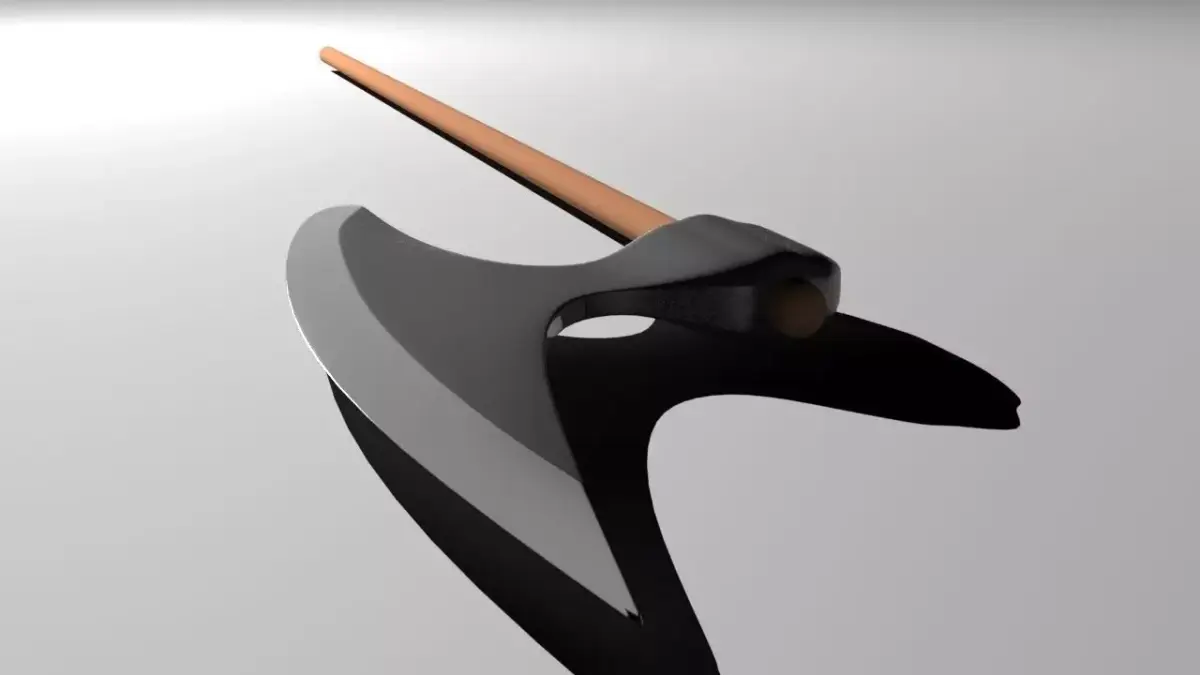 Medieval war axe Free low-poly 3D model