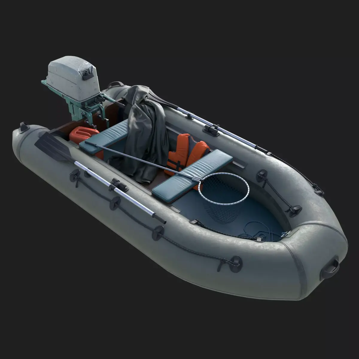 Inflatable boat 3D model