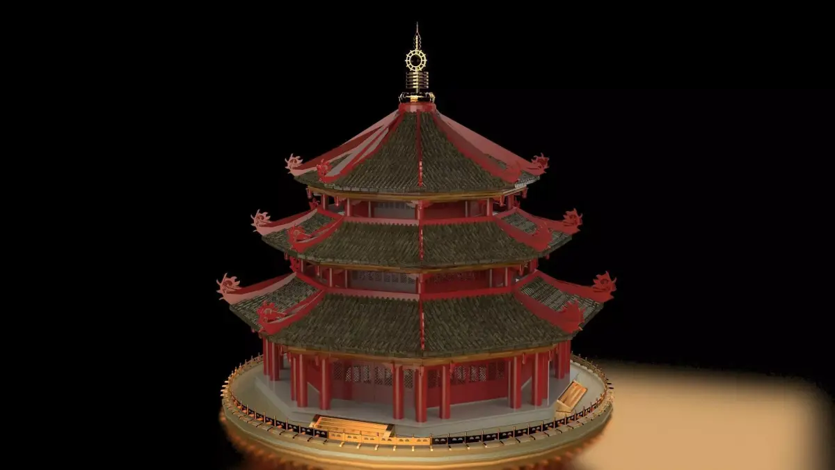 Chinese ancient tower  3D model order