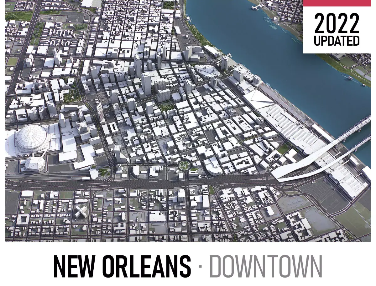 New Orleans Low-poly 3D model