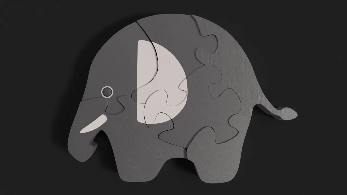 Elephant puzzle Free 3D model