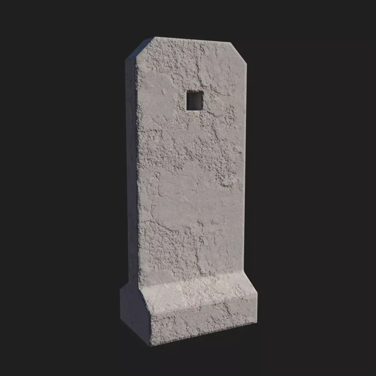 Damaged Concrete Barricade 3D model