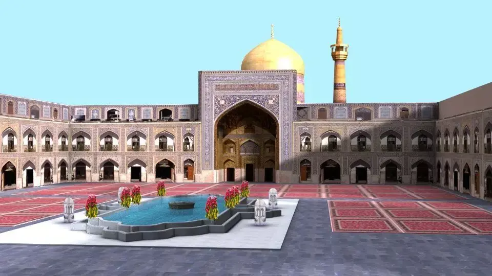 Imam Reza Shrine Low-poly 3D model