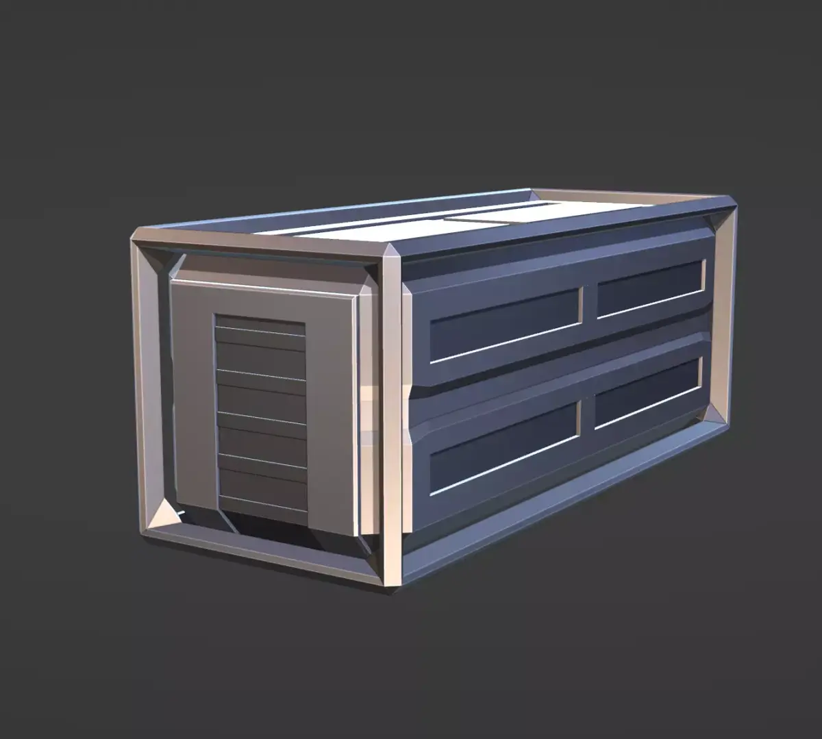 Sci fi Container Storage box room Low Poly Low-poly 3D model