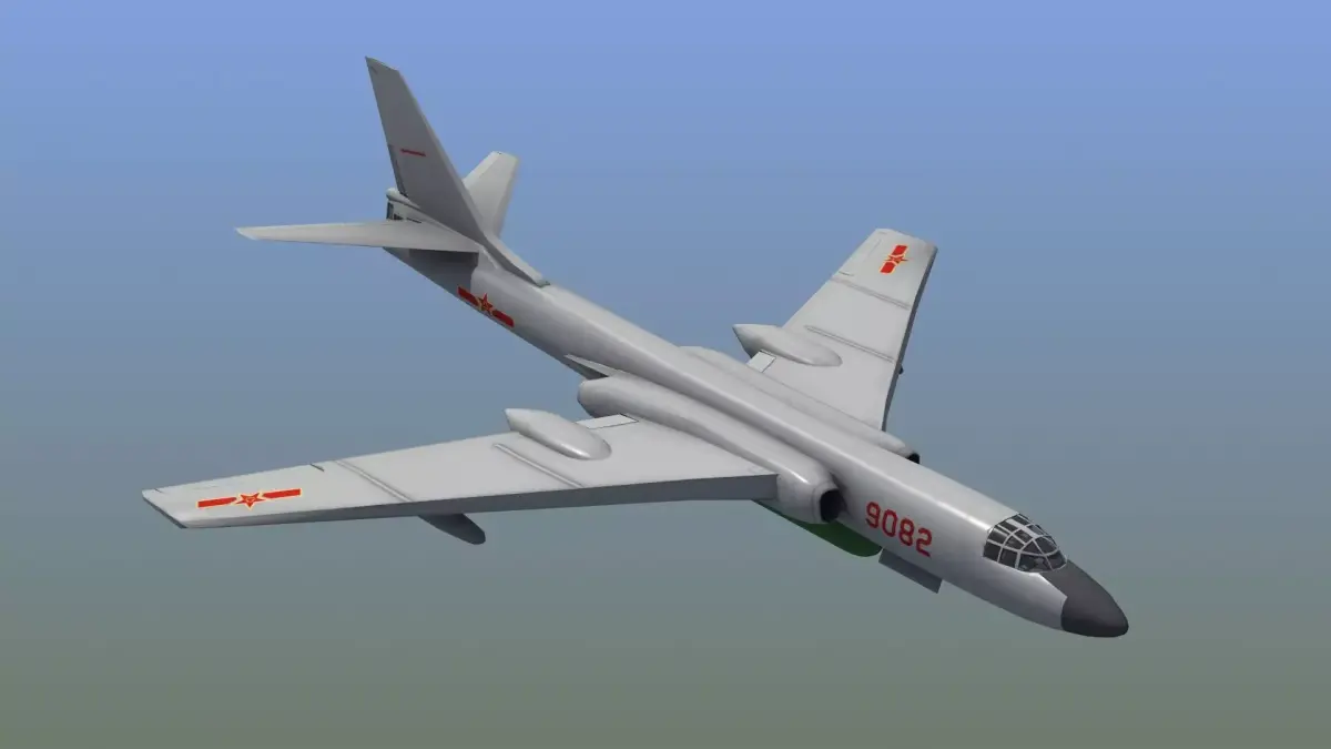H-6K Bomber Low-poly 3D model