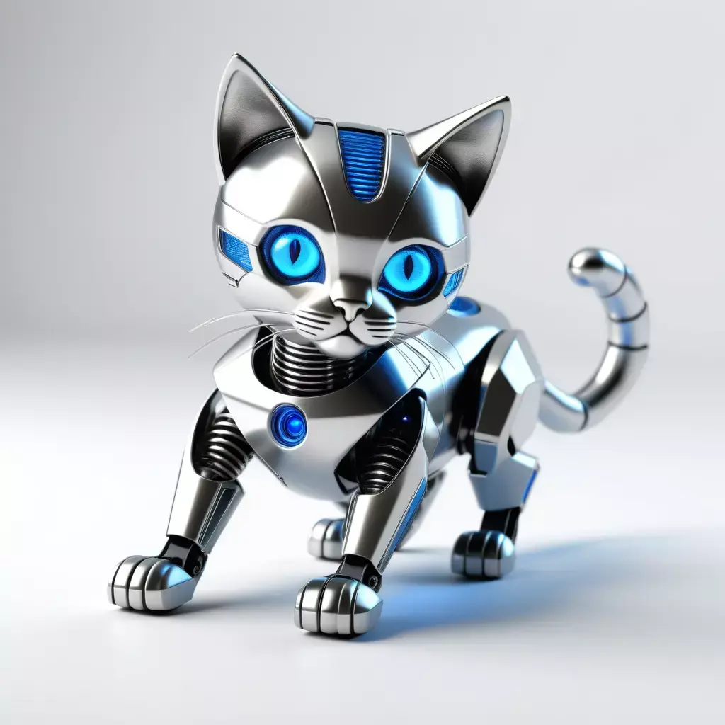 Cute SciFi Robotic Cat Model 3D model