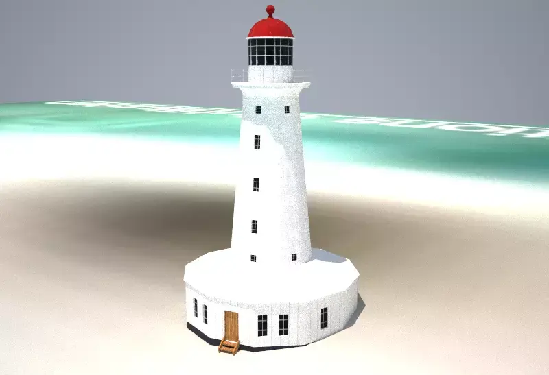 The North Reef Lighthouse Low poly 3D model