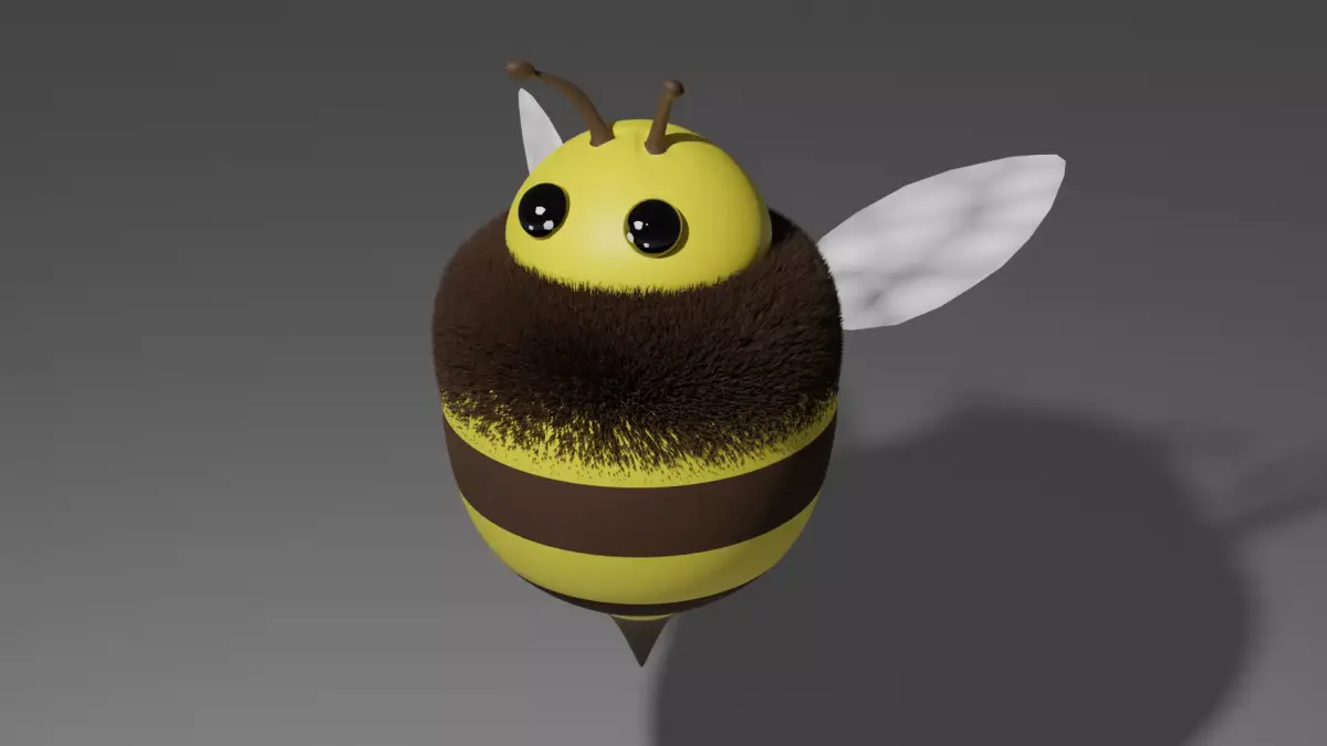 Stylised Cartoony Cute Bee  Low-poly 3D model