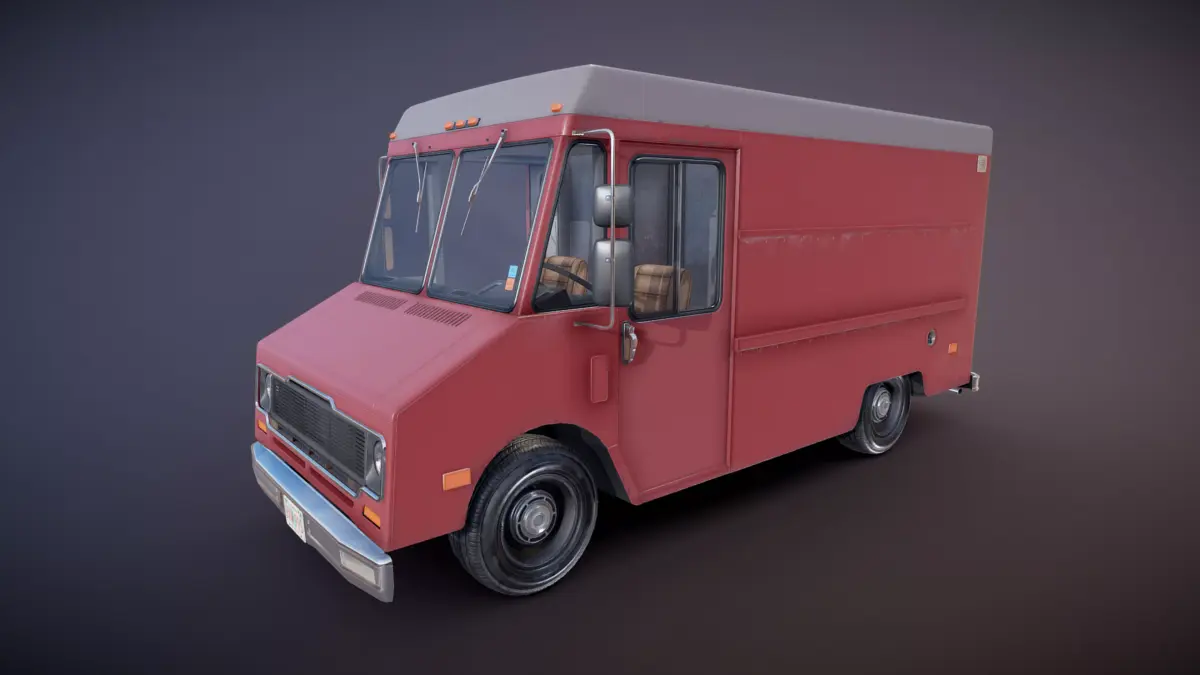 Generic american BoxVan Low-poly 3D model