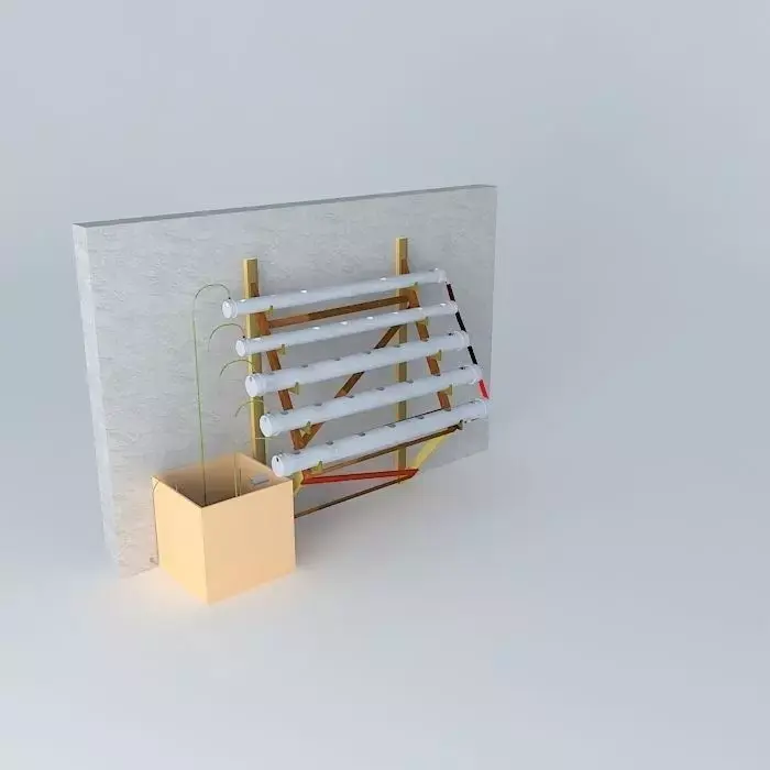 Hydroponics stands tilted wall 3D model