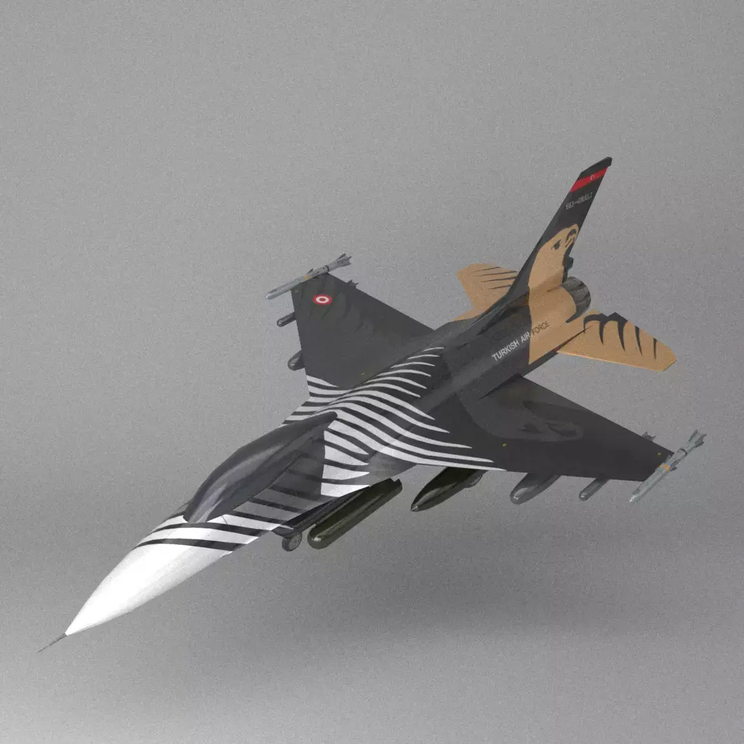 F16 Solo Turk Low-poly 3D model