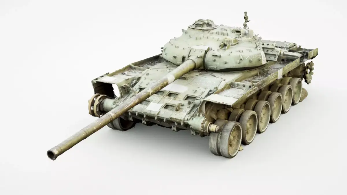 Russian T-72 tank destroyed by Ukrainian army 3D model