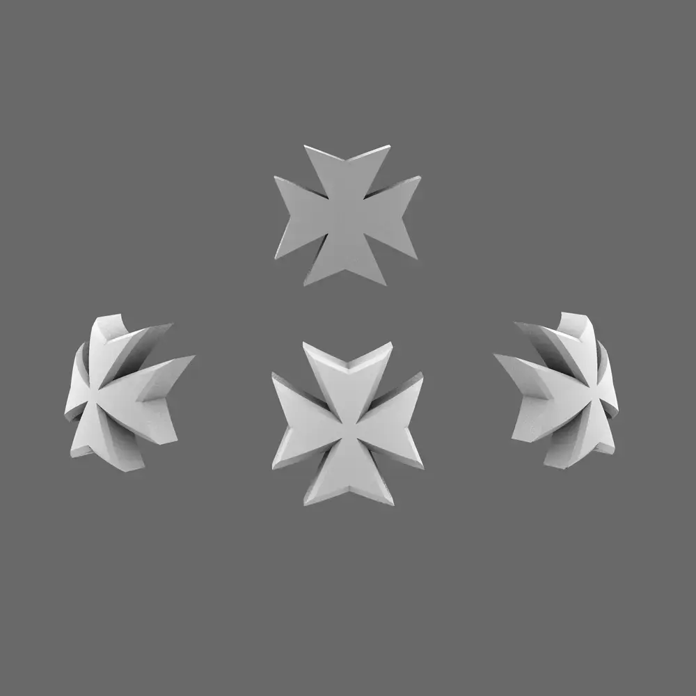 Crusader Knights Maltese Cross Shoulder Symbols 3D print model
