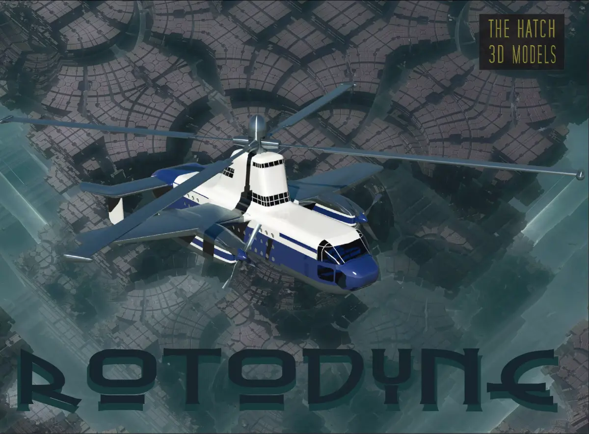 Rotodyne 3D model helicopter Low-poly 3D model