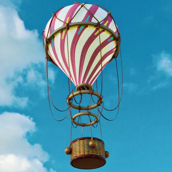 AIR BALLOON Low-poly 3D model 3