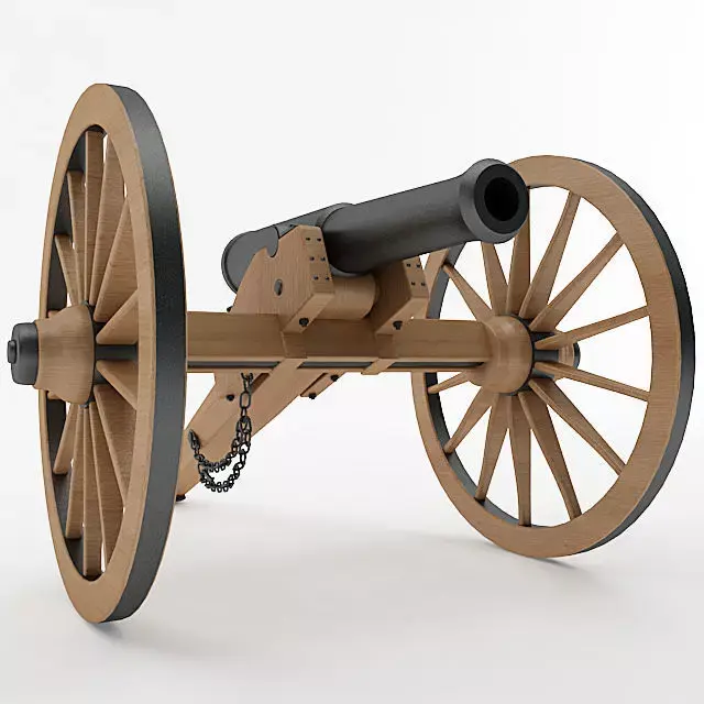 Napoleon Model 1841 6 pounder Field Gun 3D model