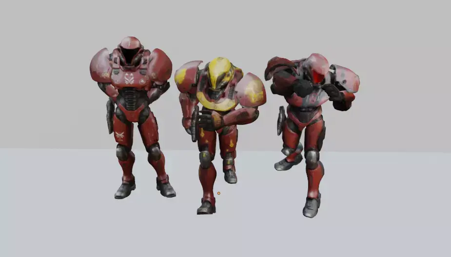 Soviet Sci-Fi militar characters pack 3D model