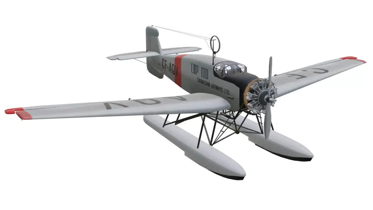 Junkers W 34 Floatplane Low-poly 3D model