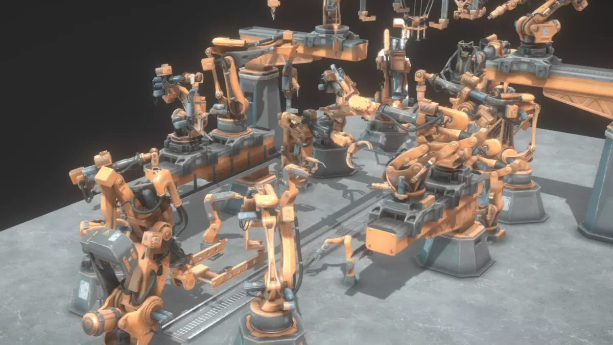 Industrial Robot Pack Low-poly 3D model