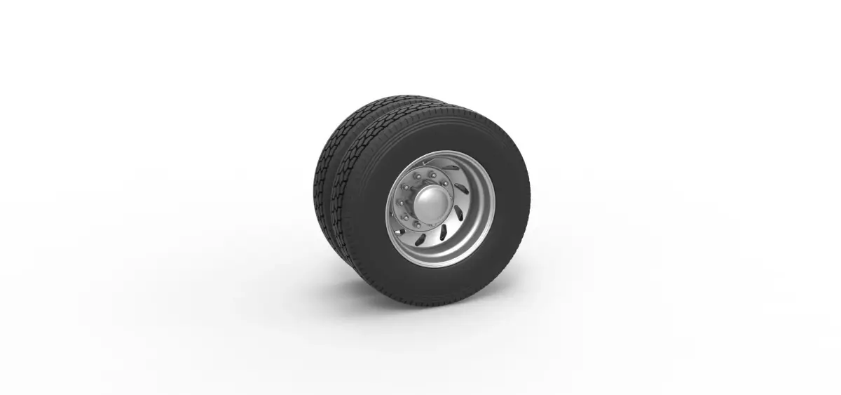 10 Triangular Hole Rear double semi wheel V3 Scale 1 to 25 3D print model