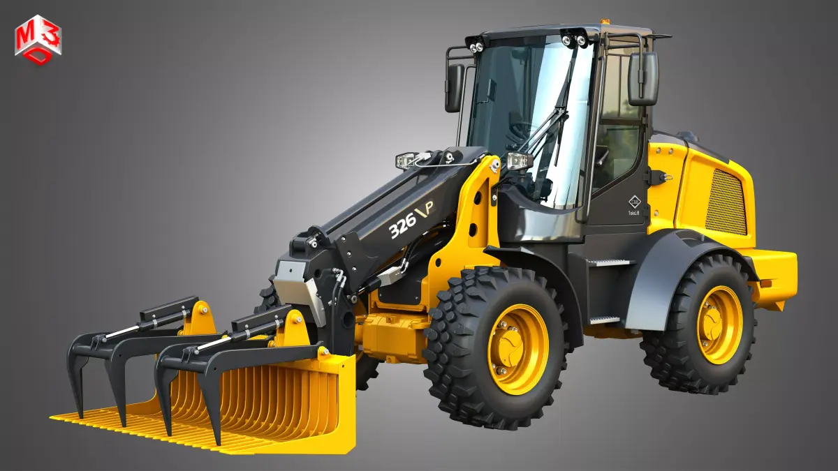 326 P-Tier Compact Wheel Loader - Grapple 3D model