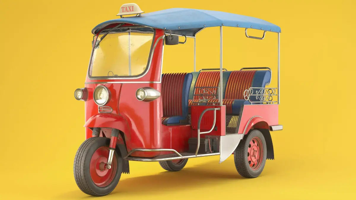 Tuk Tuk Taxi PBR 3D model