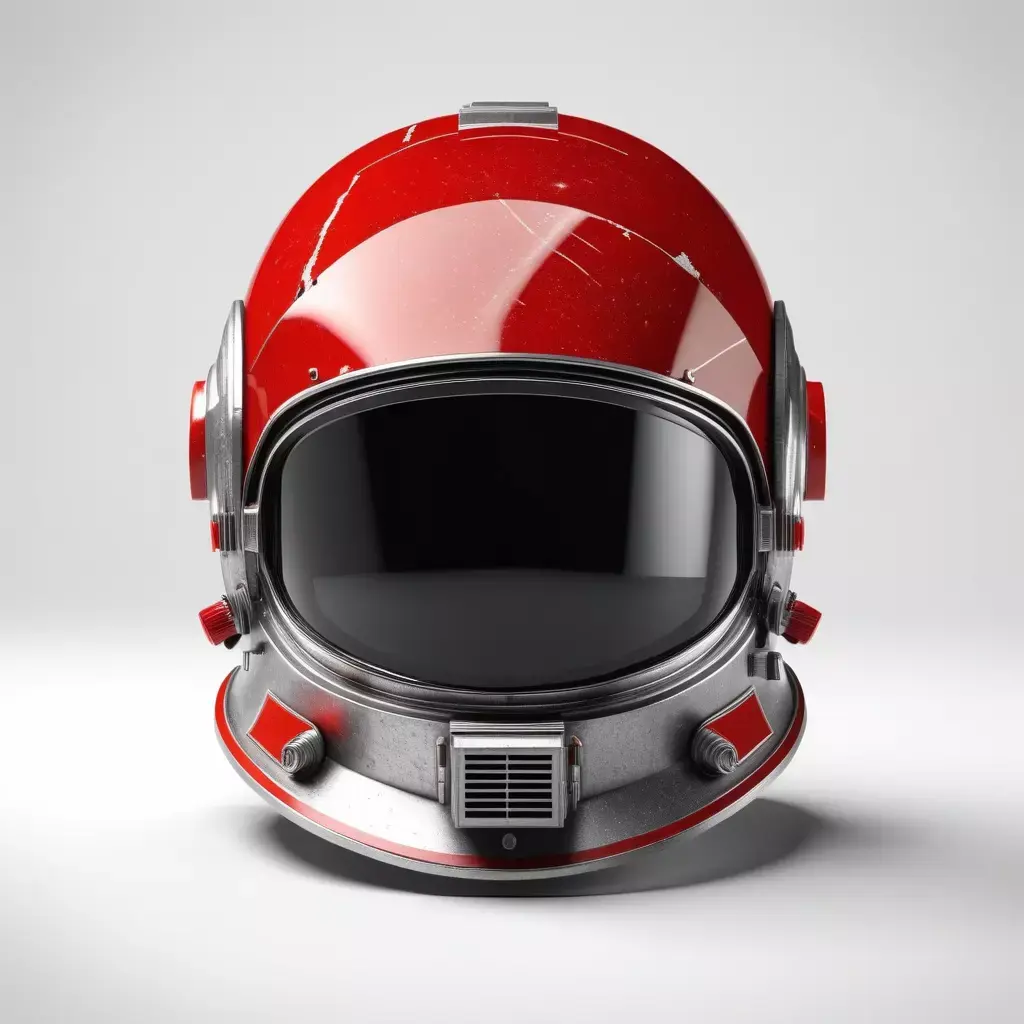 Retro Space Helmet with Scratched Visor 3D model
