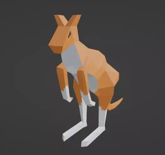  kangaroo low poly 3D model