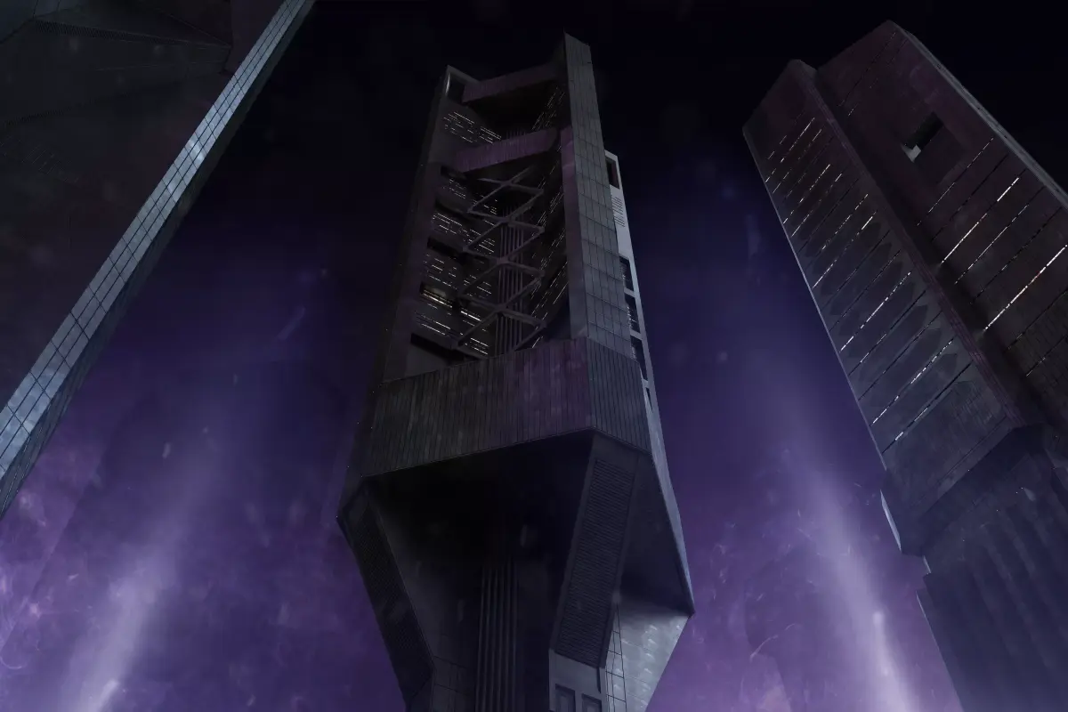 Brutalist Scifi Building 05 3D model 3D model