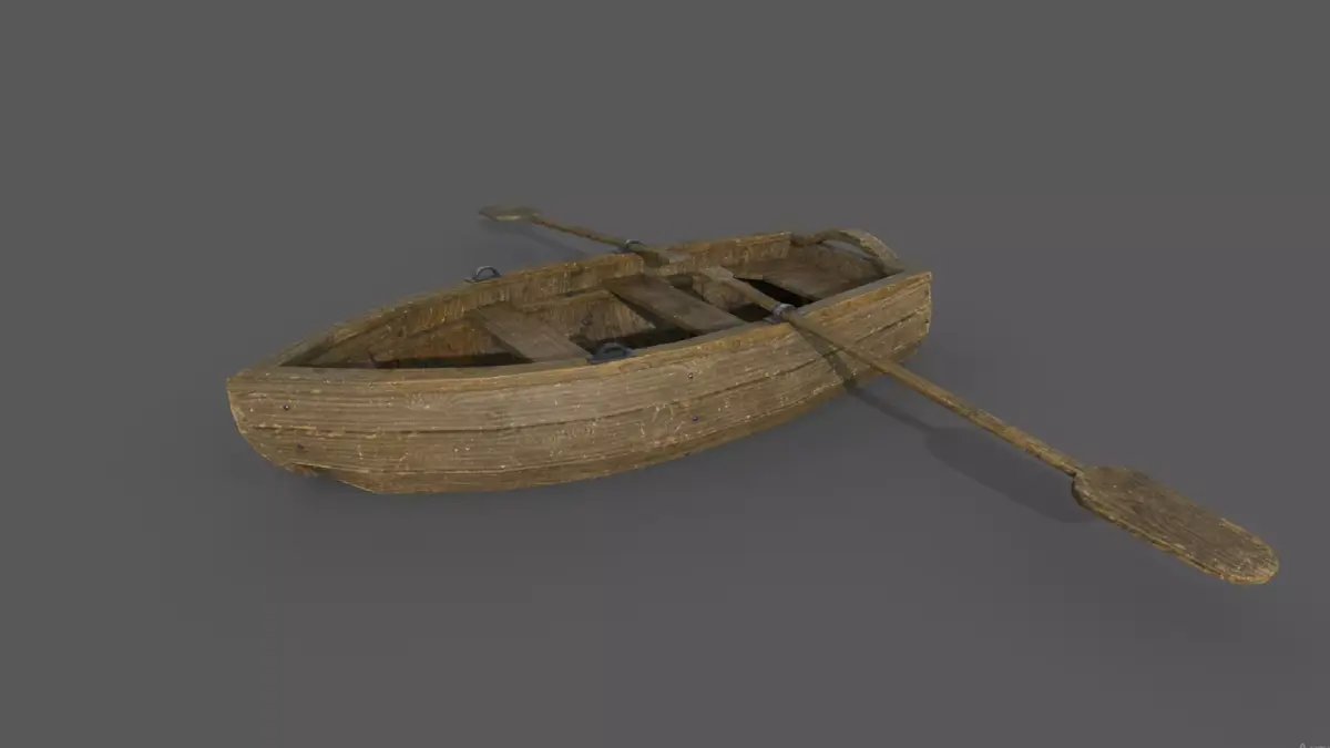 Fishermans boat PBR low-poly game ready Low-poly 3D model
