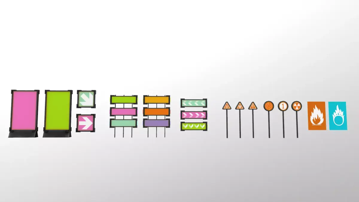 Sci-Fi Signs Low-poly 3D model