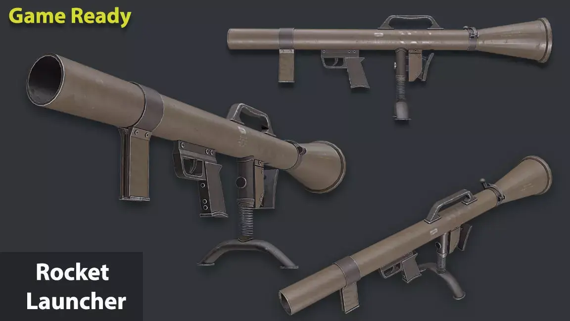 Rocket Launcher Game Ready 5   Low-poly 3D model