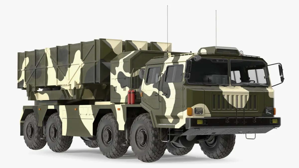 Chinese MLRS WS-2D Green Camouflage 3D model