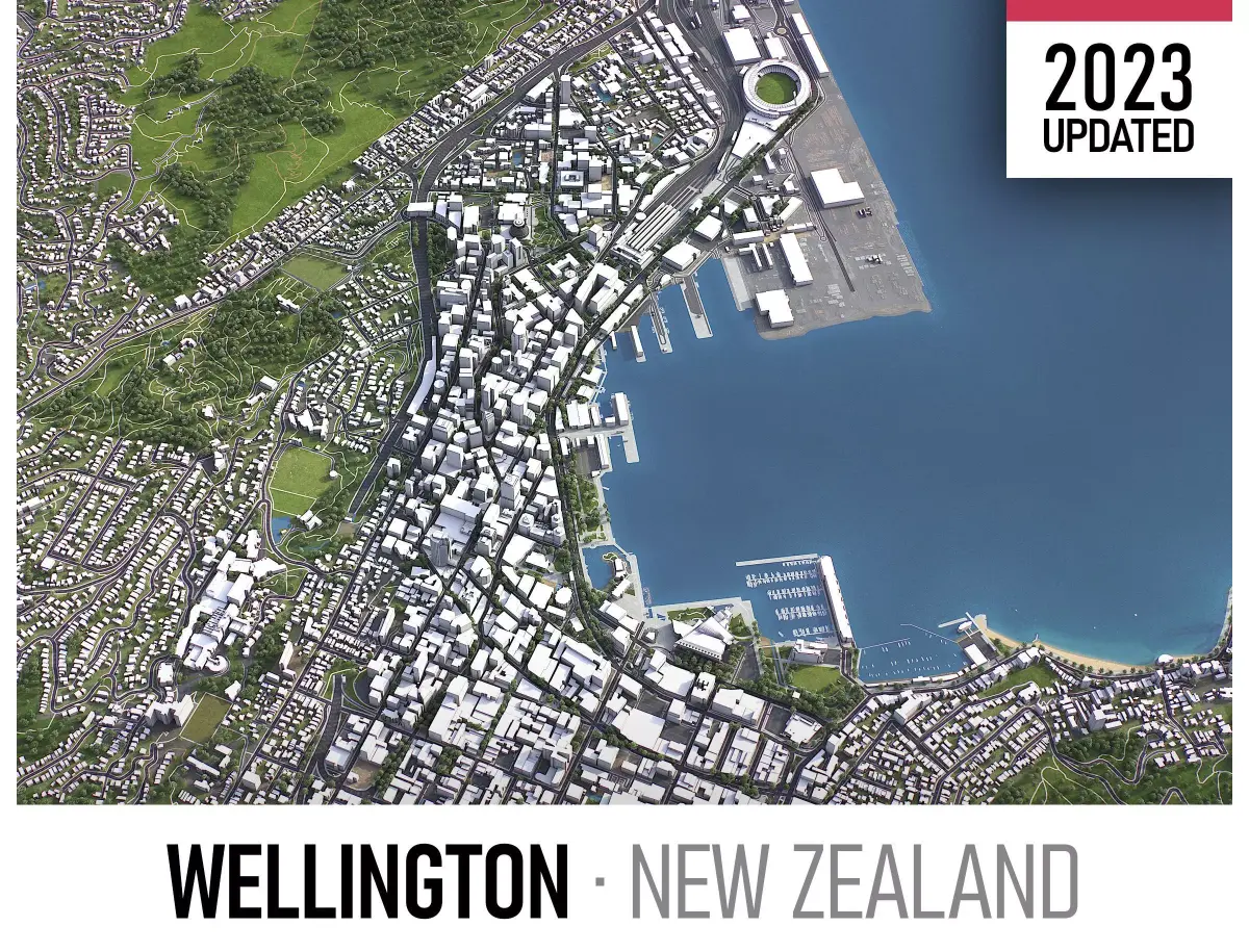 Wellington - 3D City Model Low-poly 3D model